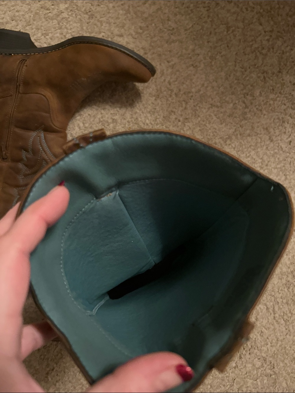 Classic Tall Women's Brown Suede Western Boots. 10. Great shape - Picture 5 of 8